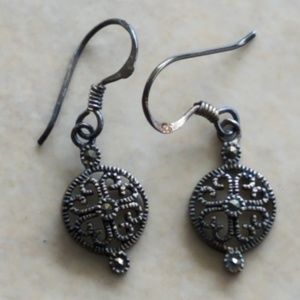 Silver Celtic dangle earrings